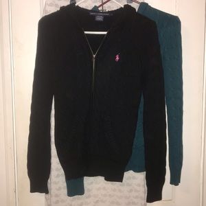 Ralph Lauren Sport Zip up hooded knitted sweaters